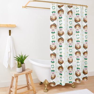 Sailor Jupiter Pattern Shower Curtain Official Sailor Moon Merch